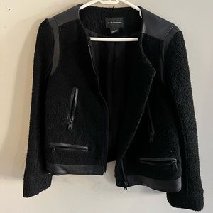 Black Tweed & Leather Jacket